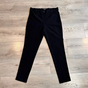 Mario Serrano Italy Black Ribbed Textured Straight Leg Pants Womens Size 6